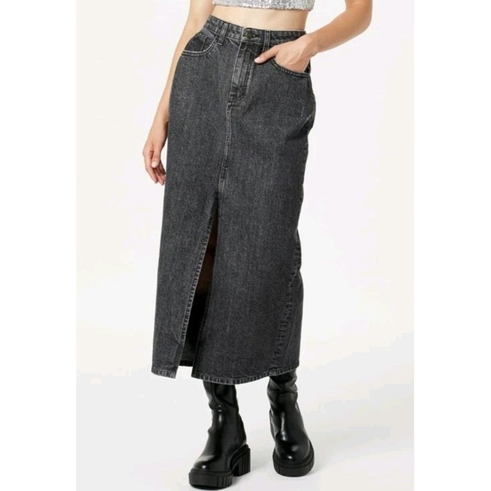 NWT Womens The Drop Dixon Denim Column Skirt Faded Carbon Medium